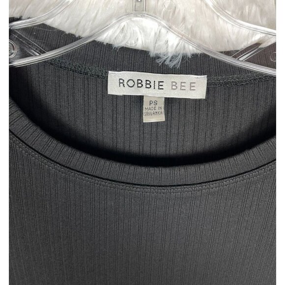 NWT Robbie Bee Petite Small Dress Black Ribbed Top Blue Purple Watercolor Bottom - Picture 8 of 8